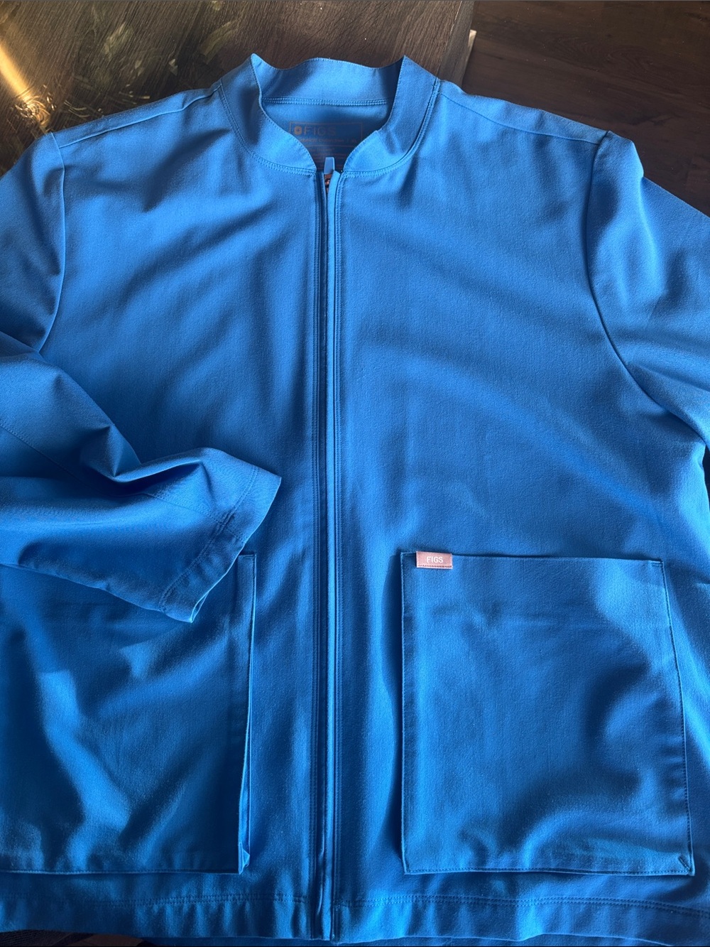 Figs Men’s Bright Blue Zip Bomber Jacket